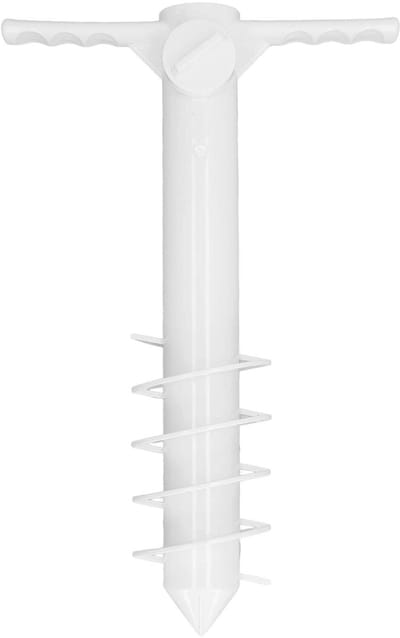 Dailygoods- Strandparaplu Anker - Zandankerstandaard met 5 Spiraalschroeven - Draagbaar en Lichtgewicht - Geschikt voor Paraplu Rod Diameter 25/28/32mm - ABS Materiaal - Afmetingen 38x24cm - Parasolhouder