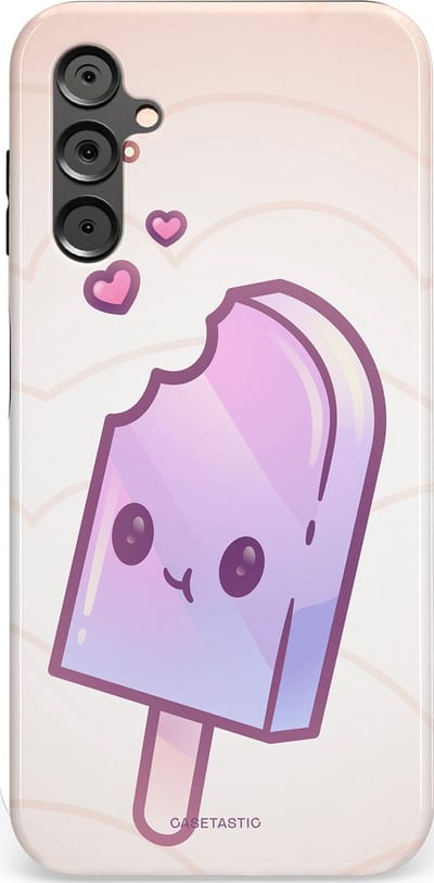 Casetastic Hoesje Geschikt voor Samsung A14 (5G/4G) - Stijlvolle Beschermende Duo-layer Case - Zacht Paars IJs