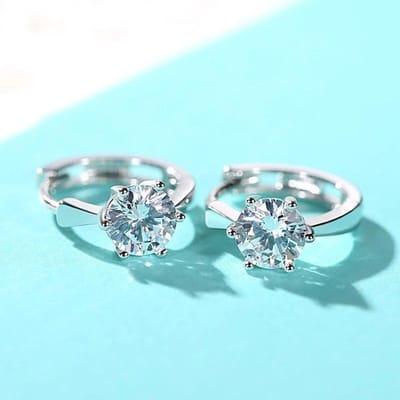 925 Sterling Zilveren Statement Kristallen Hoepeloorbellen Voor Vrouwen Meisjes Mode Sieraden Trendy Groothandel zilver