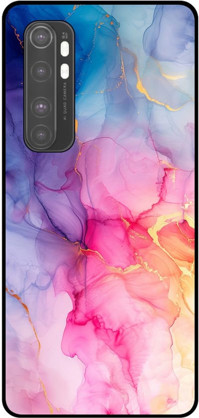 Smartphonica Telefoonhoesje Geschikt voor Xiaomi Mi Note 10 Lite met marmer opdruk - TPU backcover case marble design - Regenboog geschikt voor Xiaomi MI Note 10 Lite