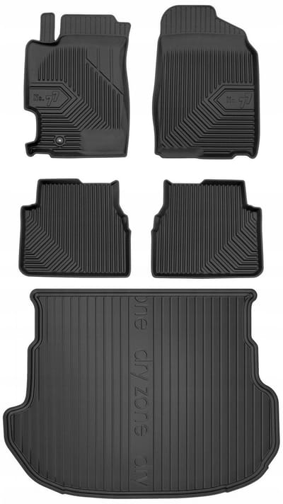 FROGUM PROLINE – Rubber vloermatten + kofferbakmat set – Mazda 6 I Sedan 2002-2007 – TPE, geurloos (zonder verstelbare kofferbakvloer)