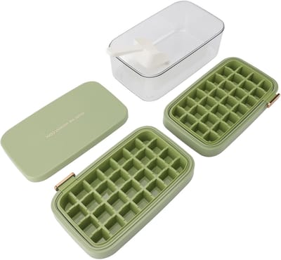 Ijsbak Dubbellaags - Ijsblokjesmaker Opslag - Dranken Koelen - Flip Ontwerp Makkelijk - 23x15x14cm - Groen