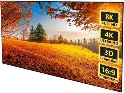 Projectiescherm Vast Frame - Filmdoek - Thuisbioscoop Ervaring - Lichtbestendig PVC - 100 Inch 16:9 - Grijs