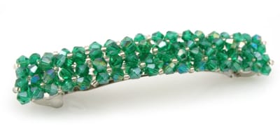 haarspeld met glinsterende glaskraaltjes - groen
