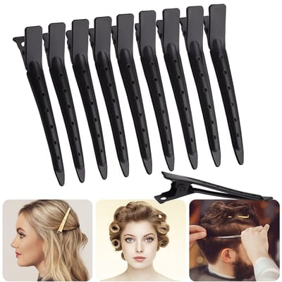 10 stuks Zwarte Haarclips – 9 cm – Professionele Metalen Duckbill Hair Care Clips – Sectioning Clips voor Kappers & Thuisgebruik – Styling Tools voor Vrouwen – Antiroest & Stevig