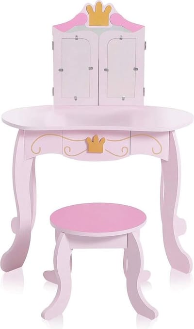 MKSS® Make up Tafel voor Meisjes - Kaptafel - Make up Tafel met Spiegel - Roze