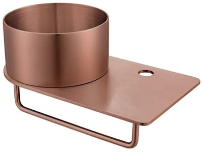 DutchLine - Toiletplanchet met waskom - 360x210x165 - Met Kraangat – Geborsteld koper