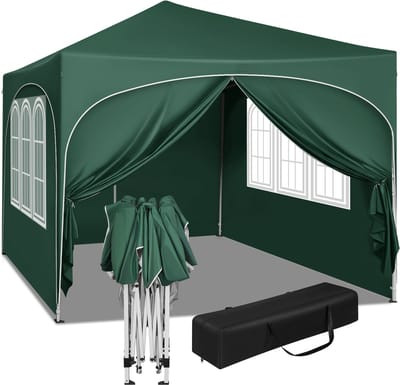 Partytent - Partytent 3x3 - Pop Up Tent - Groen - Waterafstotend - 4 Zijwanden - Tuinhuisje - Pop Up Partytent