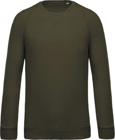 Kariban Herensweater BIO ronde hals raglanmouwen K480 - Mossy Green - S