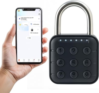 Cijferslot, hangslot met cijfercode, slot met cijfercode, compatibel met Tuya app, elektronisch deurslot voor sportschool, schoolkluisje, reizen, IP67 waterdicht, roest niet