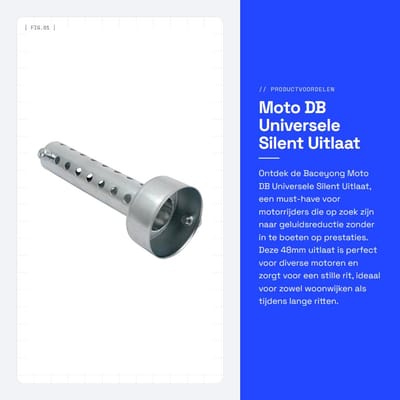 Dailygoods- Moto DB Universeel - 48mm - Zilver - Geluidsarm - Accessoire - Hoogwaardige kwaliteit