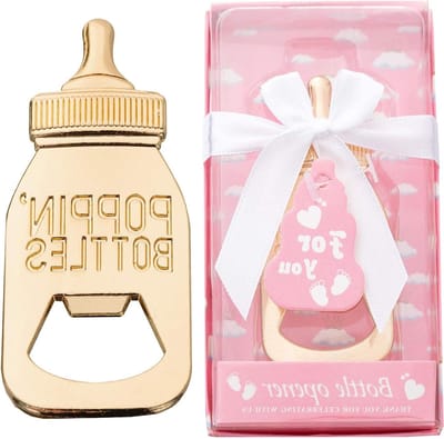 Flesopeners Babyshower - Flesopener Cadeau - Feestelijke Decoratie - Uniek Souvenir - 24 stuks - Roze