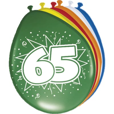 65 Jaar Ballonnen - 8 stuks