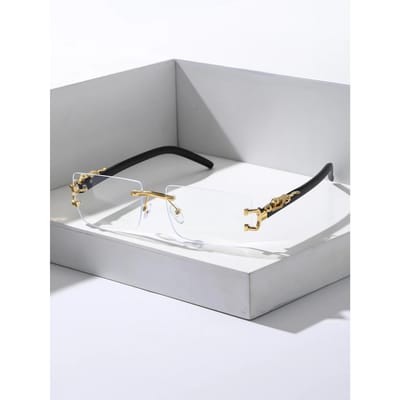 1/STuks Modieuze Trendy Modieuze Trendy Frameloze Rechthoekige Gepersonaliseerde Zonnebril Voor Dagelijks Gebruik Leven Oogkleding white