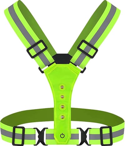 Scoby - Hardloopvest - Hardloopverlichting - Rode Verlichting - Veiligheid - Accessoires - LED - Running Vest - Geel