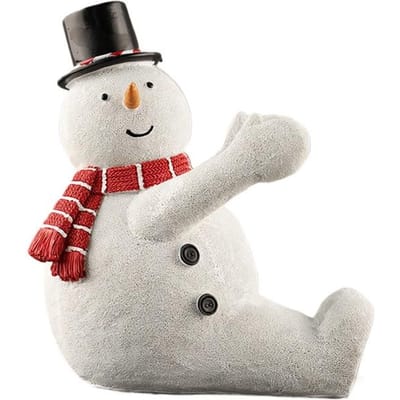 Creatieve Rode Wijnrek Ornamenten Nordic Kerst Sneeuwpop Hars Huis Woonkamer Eettafel Wijnkast Leuke Decoraties white