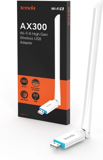 Draadloze Netwerkadapter - Wi-Fi USB Stick - Snelle Internetverbinding - Krachtige 6dBi Antenne - 5.9 x 2 cm - Wit