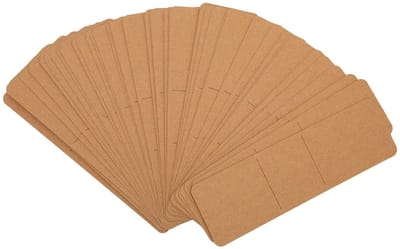 Dailygoods- Bladwijzer Hoesjes Set van 50 Stuks - Kraft Papieren Hoesjes - DIY Display Kaarten - Sieraden/Pennen - Creatieve Toepassingen - Warme Bruine Kleur