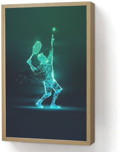 Nachtlampje 40x60 cm - Kinder lamp - Tennis - Futuristisch - Sport - Neon - Tafellamp kinderkamer draadloos - Slaapkamer lampje - Bedlamp kinderen - Kinderlampje - Wandlamp babykamer - Nachtlampjes