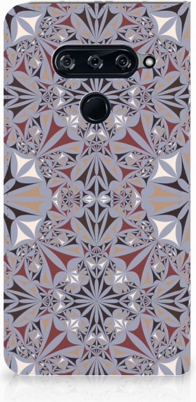 Standcase Hoesje voor LG V40 Thinq Standcase Flower Tiles