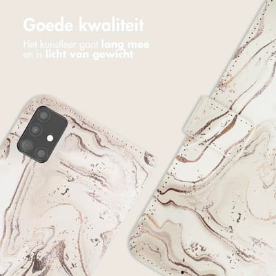 imoshion Hoesje - Geschikt voor Samsung Galaxy A51 - Design Bookcase smartphone - Sandy Marble