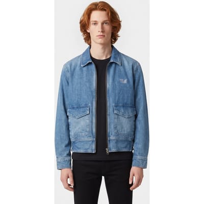 IRO Paris Amil Outerwear Country Mid Blue Size: XS | Denim Jackets Outlet | Heren | Blauw