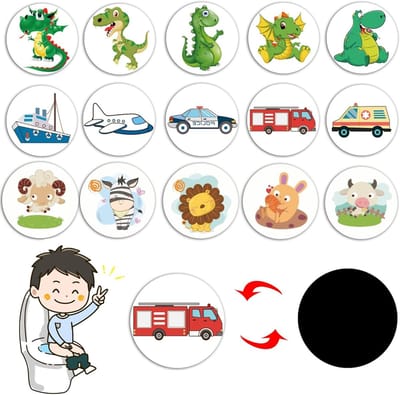 Zindelijkheidstraining stickers - 15 stuks herbruikbaar - Potje doel stickers - Kleurveranderend - Magische stickers - Jongens Meisjes - WC training.