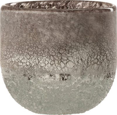 J-Line theelichthouder Scavo - glas - grijs - small
