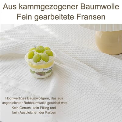 Dailygoods- Tafelkleed Afwasbaar 90x210 cm - Tafelkleed Katoen - Tafelkleed Wit - Tafelkleed met Kwast - Elegant Ontwerp - Hoge Bruikbaarheid - Tafelbedekking