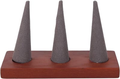 Houten Ringhouder met Zachte Velours Voor Organiseren van Sieraden, 5 x 2 x 2 Inch, Perfect voor Ringen en Accessoires