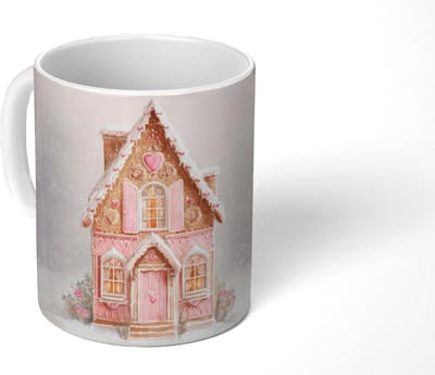 Mok - Koffiemok - Huisje - Suiker - Pastel - Mokken - 350 ML - Beker - Koffiemokken - Theemok