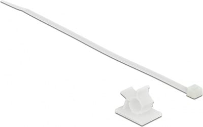 Tie-wraps 200 x 3,6mm (10 stuks) met zelfklevende kabelklemmen (10 stuks) / transparant