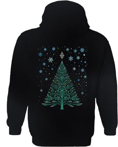 Kerstboom Christmas Night Snowy Tree The Coloured House Hoodie S