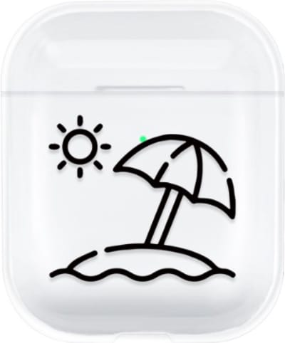 Hidzo case voor Apple's AirPods 1/2/3/4 - Hard Case - Palmboom - Transparant - AirPods case