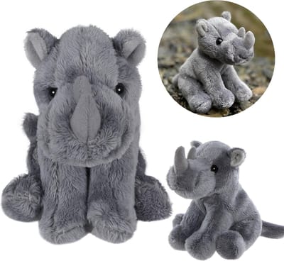 Charlie Bears Neushoorn mascotte, uit de Cuddle Cubs serie, een kleine pluche ideaal voor baby's, 13 centimeter
