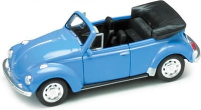 WELLY 42344 Volkswagen kever Beetle Cabrio in vensterdoos blauw