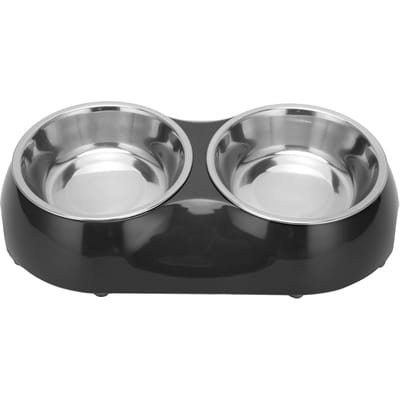 Roestvrijstalen Antislip Dubbele Huisdierbakken Huishoudelijke Voer- Waterbak voor Middelgrote en Kleine Huisdieren(M S(for 2-4kg)