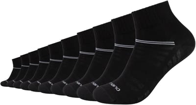 camano, Unisex sokken, camano, mesh-ventilatie, zonder compressie, ondersteuning van de voetboog, gekamd katoen, verstevigde hiel, verstevigde teen, zachte teen naden, 10-pack, kwartsokken, comfortabel, duurzaam.