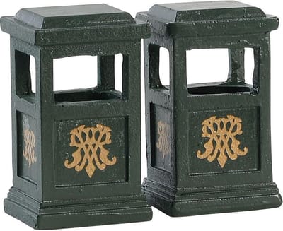 Lemax - Groene Vuilnisbakken - Set van 2