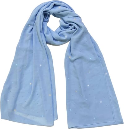 Luxe Chiffon Sjaal met Glanzende Strass Steentjes - Hoofddoek en Hijab