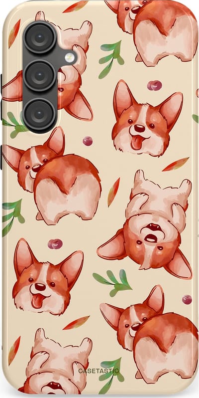 Casetastic Hoesje Geschikt voor Samsung S23 FE - Stijlvolle Beschermende Duo-layer Case - Corgipootjes