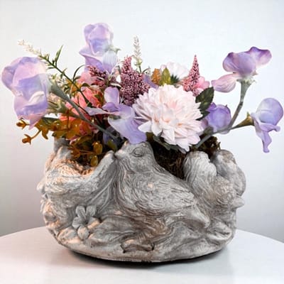 Kunstbloemen Grafdecoratie met Vogeltjes - 25 cm