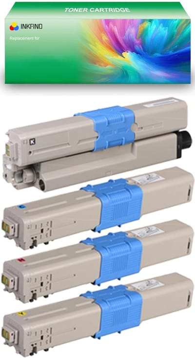 INKFIND 45862840/45862839/45862838/45862837 tonercartridge multipack van 4 stuks (Zwart+Cyaan+Magenta+Geel) compatibel met OKI 45862840/45862839/45862838/45862837 voor OKI MC853 MC853dn 4-pack BK/C/M/Y