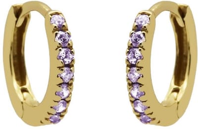 Karma Oorringen Plain Hoops Round Lavender 13 mm Goud