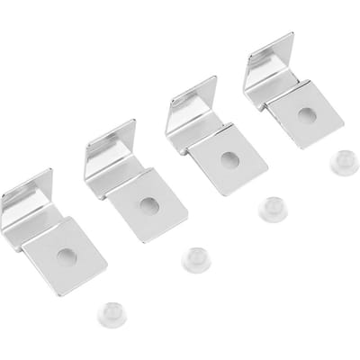 4 Stuks Roestvrij Staal Aquarium Ondersteuningsbeugel Aquarium Glasdeksel Clip Type 1 white