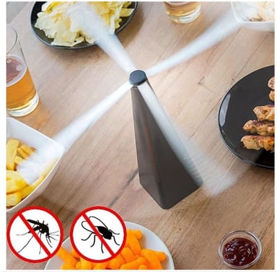 Vliegenverjager voor op tafel - Nor Tec - ongedierten - eten - insecten - fruitvliegen - vliegen - wespen - vliegen ventilator - vliegen bestrijding - zwart - muggen - voor op tafel zomer - ventilator - restaurant - horeca - BBQ