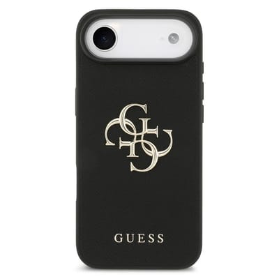 Guess Back Cover voor iPhone 17 Air - Zwart - Slanke pasvorm - Verhoogde randen - Griptextuur