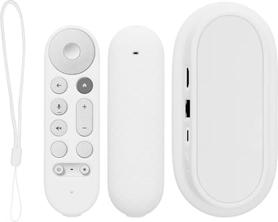 kwmobile hoes voor afstandsbediening en streamingapparaat - Beschermcase geschikt voor Google TV Streamer 4K - Van silicone in wit