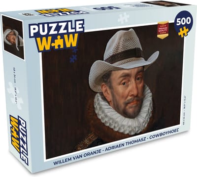Puzzel Willem van Oranje - Adriaen Thomasz - Cowboyhoed - Legpuzzel - Puzzel 500 stukjes
