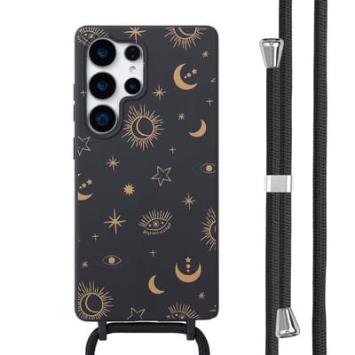 imoshion Hoesje - Geschikt voor Samsung Galaxy S25 Ultra - Siliconen design hoesje met koord - Sky Black